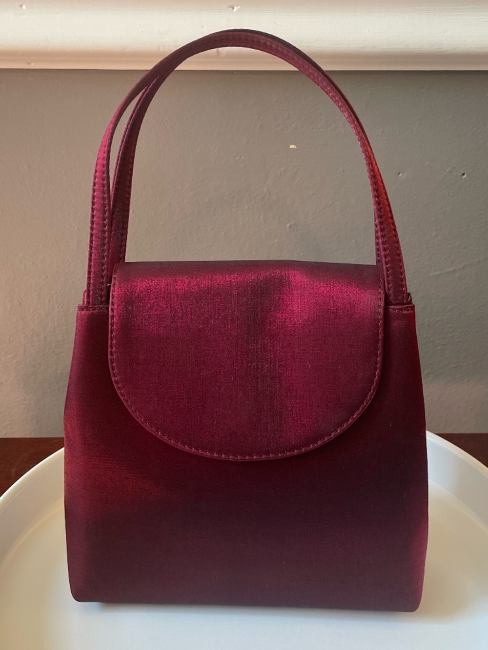 Amanda Smith Y2K vintage burgundy satin bag